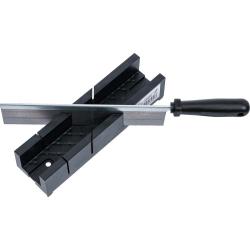 Miter box - with fine saw - for 45 and 90 degrees cutting edges