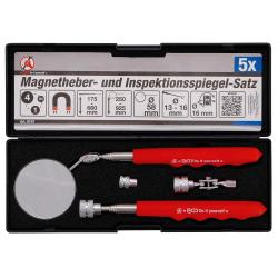 Magnetheber- og Mirror Set - ergonomisk formede håndtag - 4 stk.