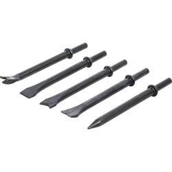 Drucklufthammer Meißel Satz - 10 mm Rundschaft - Werkstoff MN65 Stahl - 5-tlg.
