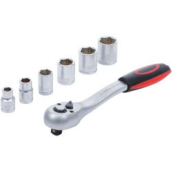 Zestaw gniazdo - rozmiarach 8, 10, 13, 15, 17 i 19 mm, - napęd 10 mm (3/8 „) - 7 cz.