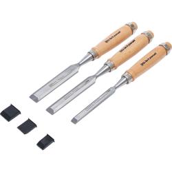 Stechbeitel-Satz - mit Holzgriff - Größen 10, 16, 20 mm - 3-tlg.