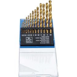 Wiertła HSS - tytan azotowanych - Wiertło o średnicy 1,5 do 6,5 mm, - 13 sztuk.