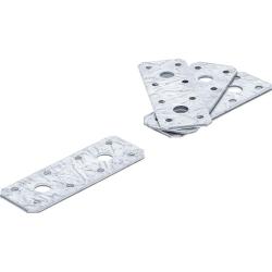 Flat connector - galvanized - dimensions 100 x 35 x 2.5 mm - 4 pcs.
