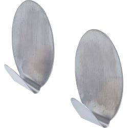 Stainless steel adhesive hook - Oval shape - 4,5 cm x 7 cm - Max. 1.5 kg - 2 pcs.