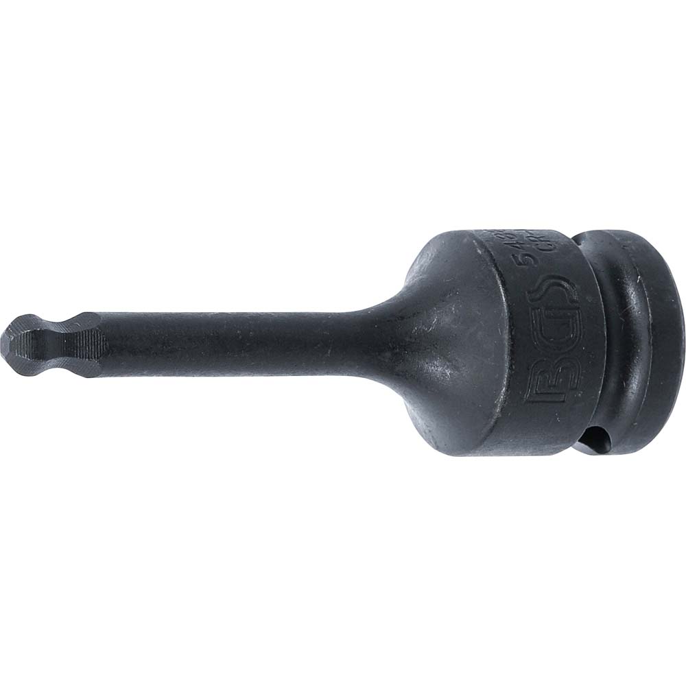 Power bit socket - hexagon socket with ball head - output profile size 6 to 19 mm - length 75 mm