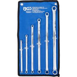 Double box wrench set - E-profile ring heads - 6 pcs. - extra long - SW E6 to SW E24