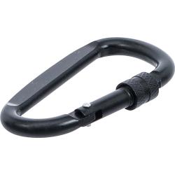 Karabińczyk - kształt D - z blokadą śrubową - wymiary (zewnętrzne) 70 x 39 mm