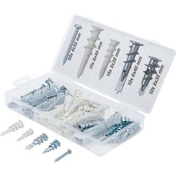 Plasterboard dowel assortment - includes 50 dowels and 50 screws