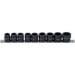 Zestaw nasadek elektrycznych - ekstra płaski - napęd czworokątny 12,5 mm (1/2") - wyjście sześciokątne SW 13 do 24 mm - 9 sztuk