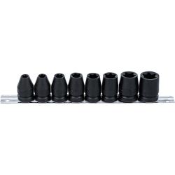Iskuhylsysarja - E-profiili - vetolaitteen sisäinen neliö 12,5 mm (1/2") - SW E10 - E24 - 8 kpl