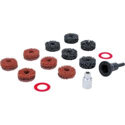 Pyörännapahiomakonesarja - pulttien ja pyörän mutterien pulteille - 14 kpl - vetoakseli pyöreä Ø 6,3 mm (1/4")