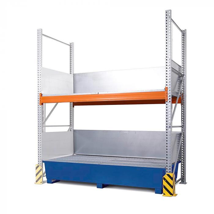 Combi-shelf type 3 K4-I.13 - with collecting pan galvanized or painted - for 4 IBCs of 1000 liters