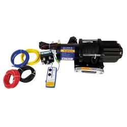 Professional winch - 12 V - pulling power up to 3,150 kg - 15 m synthetic rope