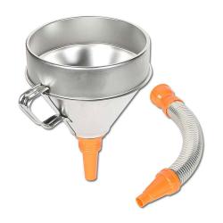 Funnel - with strainer - tin - flexible outlet - Ø 200 mm