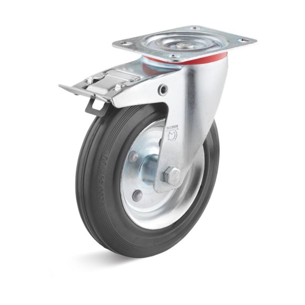 Roulette de suspension - roue en caoutchouc plein - palier lisse - roue Ø  100 mm - hauteur 400 mm - capacité de charge 70 kg