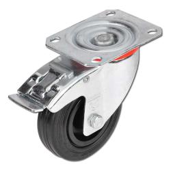 Drejeligt hjul - massivt gummihjul - hjul Ø 80 til 200 mm - konstruktionshøjde 100 til 235 mm - bæreevne 50 til 205 kg