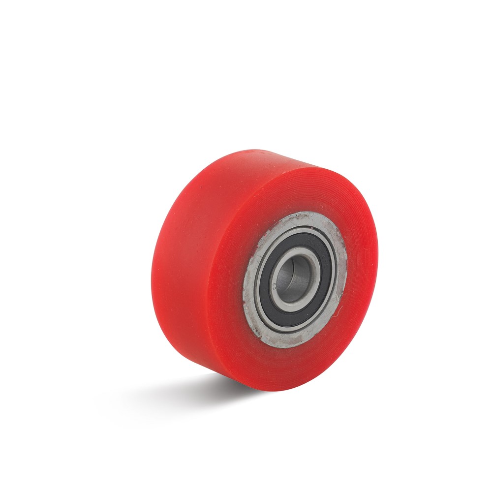 Elastisk polyurethanhjul - kugleleje - støbejernsfælg - hjul Ø 100 til 300 mm - bæreevne 300 til 1800 kg