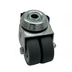 Swivel castor without brakes GEP DNRA 0/2X 50 x 18 mm - steel - pressed - gray - load capacity 40 kg