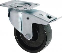 Castor - Plastic load 90 - 300kg slab - plain bearings - with double stops - "TO