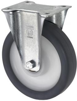 Fast hjul - termoplastisk hjul - hjul Ø 80 til 250 mm - konstruktionshøjde 100 til 290 mm - bæreevne 120 til 400 kg