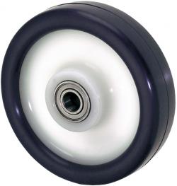 Roue en polyuréthane élastique pour roulettes pivotantes - à double roulement à billes - Ø de la roue 80 à 250 mm - capacité de charge 130 à 500 kg