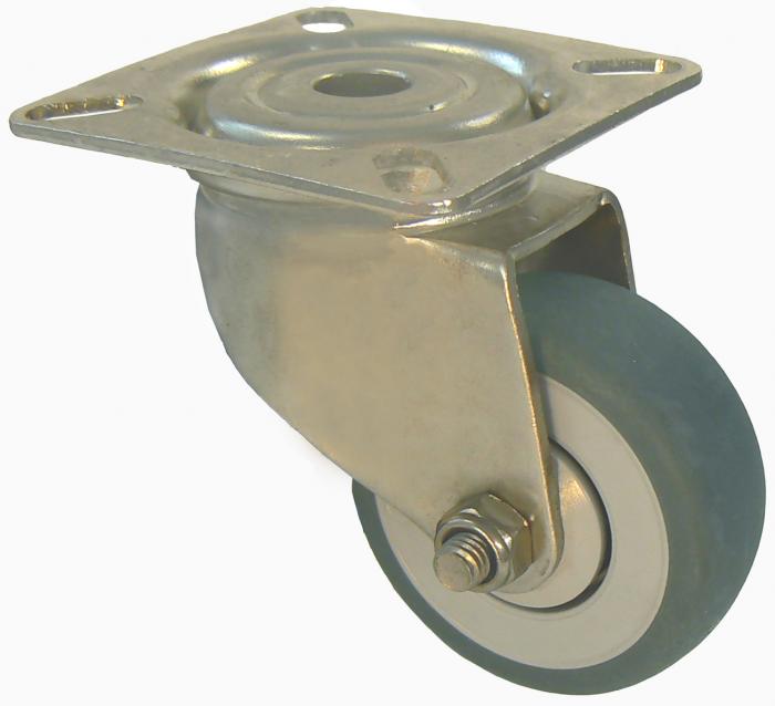 Zestaw kołowy skrętny do aparatów - termoplastyczne koło - ø koła od 50 do 100 m - wysokość od 69 do 135 mm - nośność od 40 do 100 kg