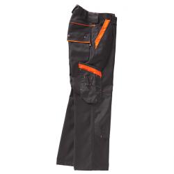 Pantaloni "Montage" - tessuto misto - colore nero/arancione