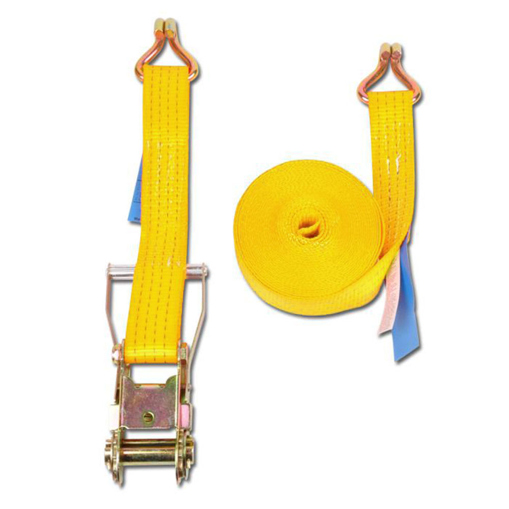 Lashing strap - tensile force 2000 daN - two parts - 50 mm wide - length 1,00 to 10,00 m - different colors