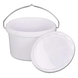 Plastic bucket - oval - volume 3.5 l - white - with cap - "Jokey"