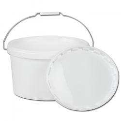 Plastic bucket - oval volume 11.0 l - white - with cap - "Jokey"