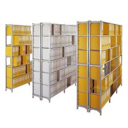 Shelf-System "Registra" -Double - Steel - Height 1900mm - 2x5 Shelves - Depth 60