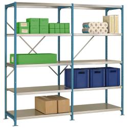 Storage Racks "Planoflex Standard" - Height 2m - 5 Sheet Steel Shelves - Shelf W