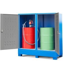 Gefahrstoffdepot - unterfahrbar- Auffangvolumen 220 Liter - 2 Fässer à 200 l - Traglast 800 kg