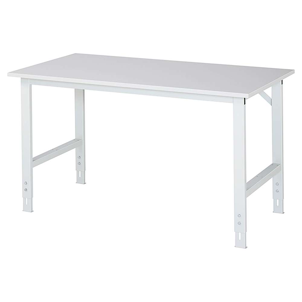 Work table with melamine plate - height adjustable 760-1080 mm - depth 800 mm -