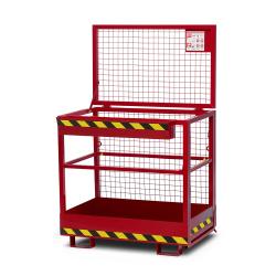 Work basket RAK-compact (foldable) - (D x W x H) 800 x 1200 x 1910 mm - powder coated - fire red - max. load 300 kg - price per piece