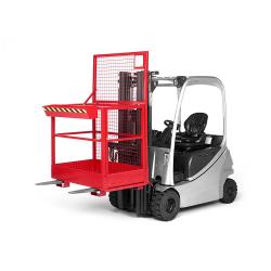Work basket - type RAK-One - 800 x 800 x 1900 mm - load capacity 240 kg - incl. Safety chain - different designs