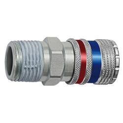 Sicherheitskupplung - Stahl/Messing verzinkt - NW 7,6 - Außengewinde R 3/8" - PN 16 bar - Preis per Stück