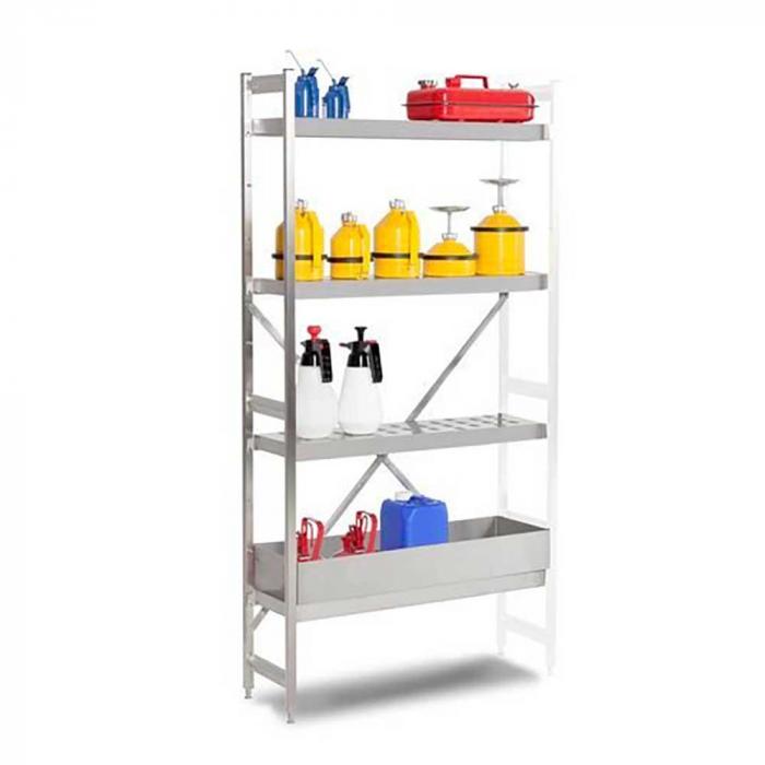 Hazardous material shelf GRE 9030 - for flammable materials - stainless steel - different versions