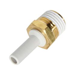 Stik KQ2N, lige - slange-Ø udvendig 6 mm, udvendigt gevind 1/4" - op til 10 bar - til indvendig gevind-stikkobling, med udvendig sekskant - PBT-hus