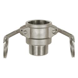 Kamlok-Schnellkupplungsdose - Typ B - AG R 1 1/2" - für Stecker-Ø 54 mm - PN 16 bar - Edelstahl 1.4401