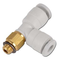 Skrueforbindelse, T-stykke, KQ2Y - til slange udvendig Ø 10 mm - udvendigt gevind 1/2" - op til 10 bar - PBT med POM-klemme og trykring
