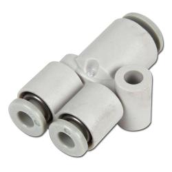 Y-koppling, KQ2U, reduktion - för slang ytter-Ø: 2x 3,2 mm / 1x Ø 4 mm - upp till 10 bar - PBT-hus med POM-tätning
