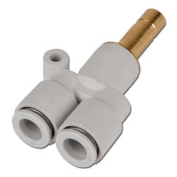 KQ2X connector "Y" - 3-fold hose Ø 6-12mm (2 reduced)