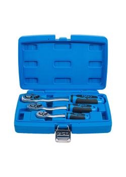 Switch ratchet set - cranked version - fine toothing - external square 6.3 mm (1/4") to 12.5 mm (1/2") - 3 pcs.