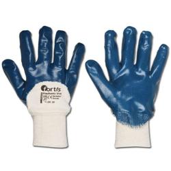 Rękawice nitrylowe "MECHANIC BLUE" - kat. 2 - mankiet dzianinowy - FORTIS - rozmiar 10 - cena za parę