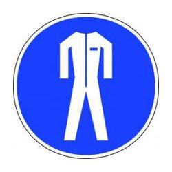 Restposten - Gebots-Schild - "Schutzkleidung tragen" - Ø 200 mm - langnachleuchtend - nach DIN 67510