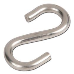 Not S hook - for chain suspension - stainless steel - Ã 5,8 mm - hook opening 6 mm - total length 55 mm - price per piece