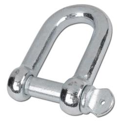 Shackle - for chains and wire ropes - straight shape - galvanized - dimension 5.0 mm = 3/16" - h1 20 mm - w1 10 mm - max. load 50 kg - price per piece\n