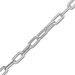 Round steel chain - straight form C - max. load 160 kg - Ã 6 mm - sold by the meter - galvanized - price per meter
