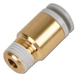 Skrutilslutning - slange-Ø udvendig 4 mm, udvendig gevind 1/8", op til 10 bar - KQ2S, lige med indvendig sekskant - 45° skruevinkel